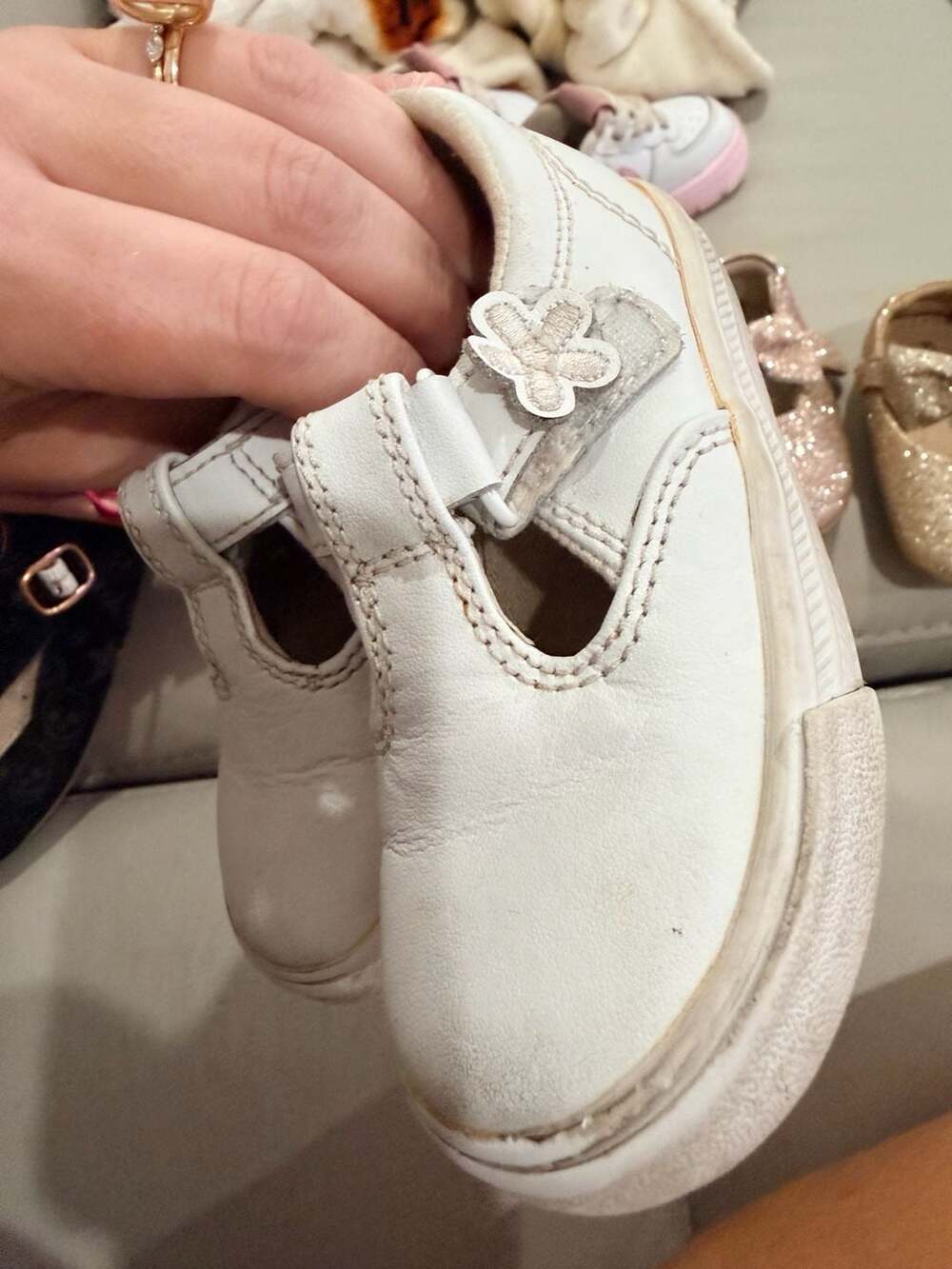 Keds Daphne T-Strap Sneakers Size 5M White Leather